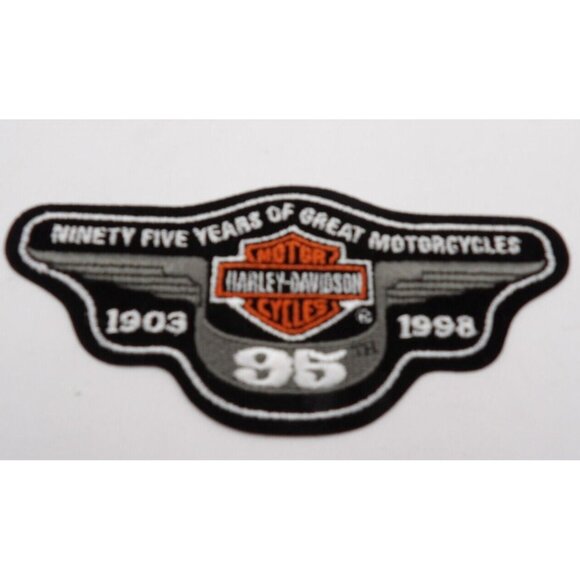 Harley Davidson Patch "95 Years " w. Logo 1903-1995  6¼"x2¾" HOG Patch Iron on - Picture 1 of 4